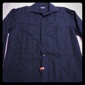 Kenneth Cole Slim Fit 15 1/2 32-33 Navy with black